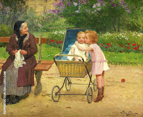 My New Brother by Victor Gabriel Gilbert | Oil Painting Reproduction