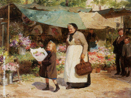 The Flower Market by Victor Gabriel Gilbert | Oil Painting Reproduction