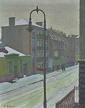 A London Street Scene in Snow 1917 By Harold Gilman