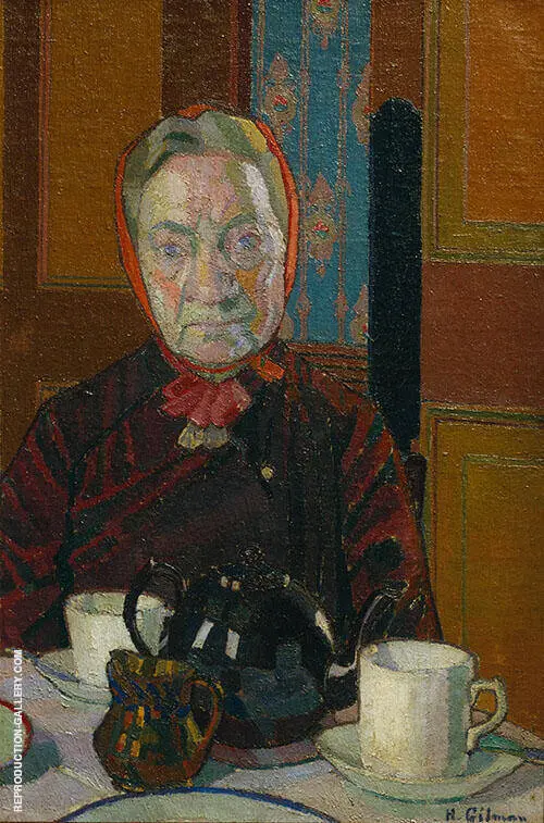 Mrs Mounter at The Breakfast Table 1917 By Harold Gilman