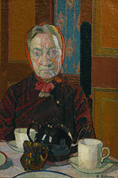 Mrs Mounter at The Breakfast Table 1917 By Harold Gilman