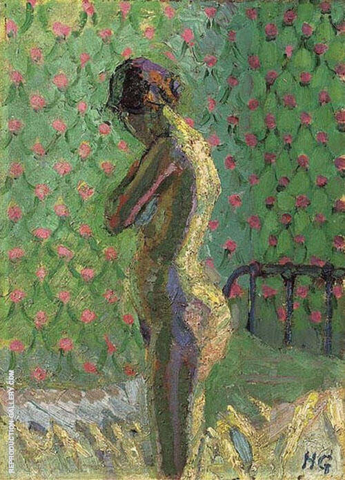 Nude Standing by a Bed 1916 by Harold Gilman | Oil Painting Reproduction