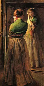Girl with A Green Shawl 1900 By Joseph de Camp