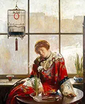 The Red Kimono c1919 By Joseph de Camp