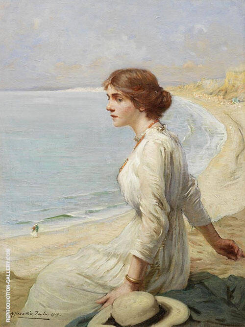 Girl Looking Out to Sea | Oil Painting Reproduction