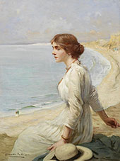 Girl Looking Out to Sea By Albert Chevallier Tayler