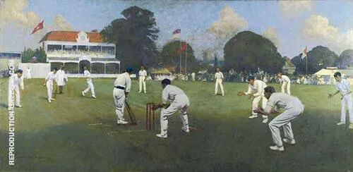 Kent Versus Lancashire Canterbury By Albert Chevallier Tayler