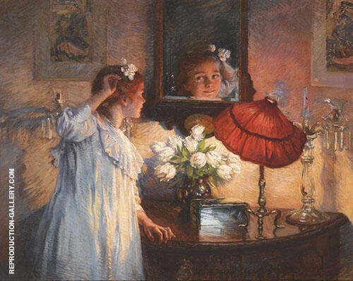 The Mirror 1914 by Albert Chevallier Tayler | Oil Painting Reproduction