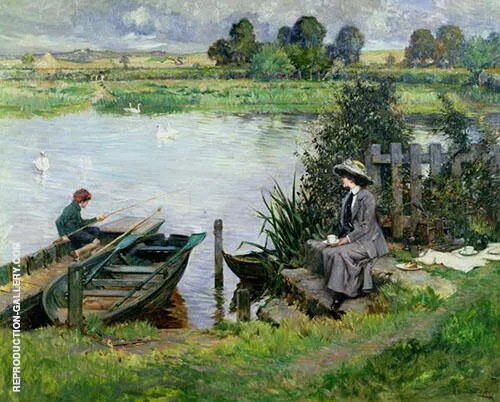 The Thames at Benson 1912 By Albert Chevallier Tayler