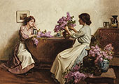 Woman Arranging Flowers 1906 By Albert Chevallier Tayler