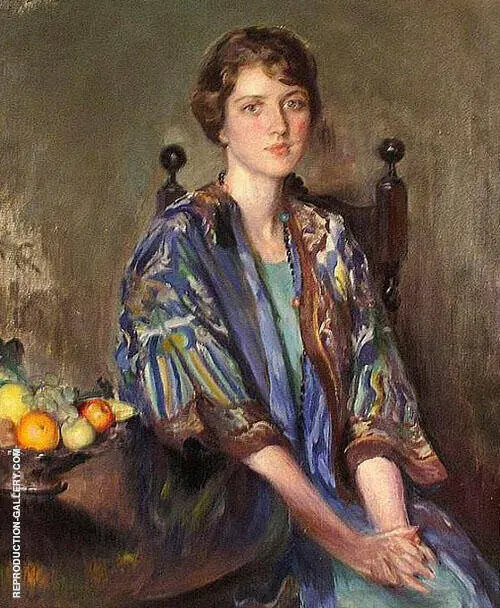 Seated Woman with Bowl of Fruit By Mary Brewster Hazelton