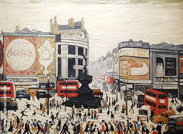 Piccadilly Circus by L-S-Lowry | Oil Painting Reproduction