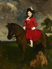 The Field The Artists Daughter on a Pony By Solomon Joseph Solomon