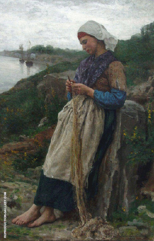 A Fisherman's Daughter by Jules Breton | Oil Painting Reproduction