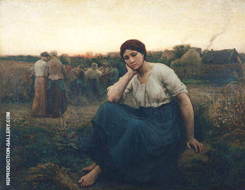 Evening 1860 by Jules Breton | Oil Painting Reproduction
