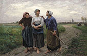 Les Amies, Setting out for The Fields By Jules Breton