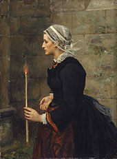 Woman with a Taper 1873 By Jules Breton