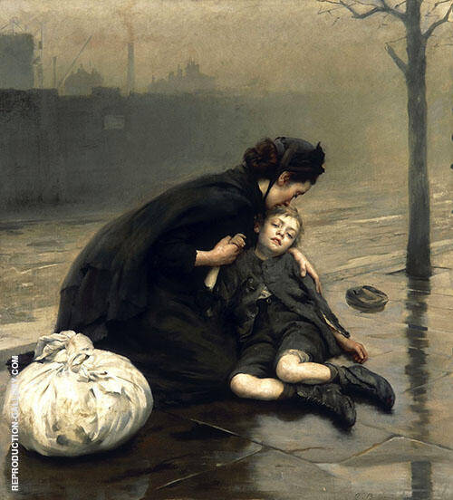 Homeless 1890 by Thomas Benjamin Kennington | Oil Painting Reproduction
