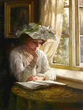 Lady Reading by A Window 1900 By Thomas Benjamin Kennington