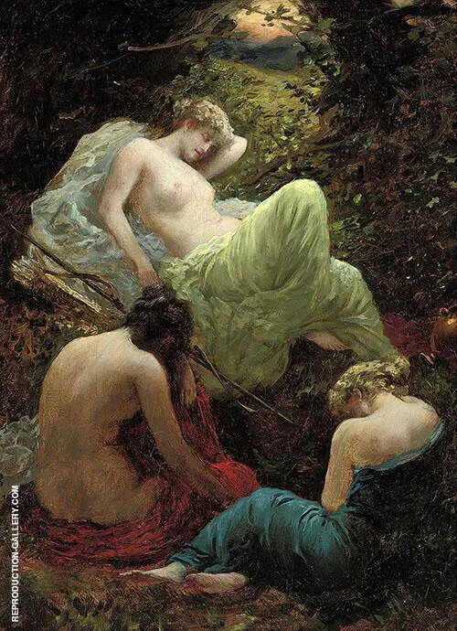The Siesta of Diana 1898 By Thomas Benjamin Kennington
