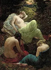 The Siesta of Diana 1898 By Thomas Benjamin Kennington