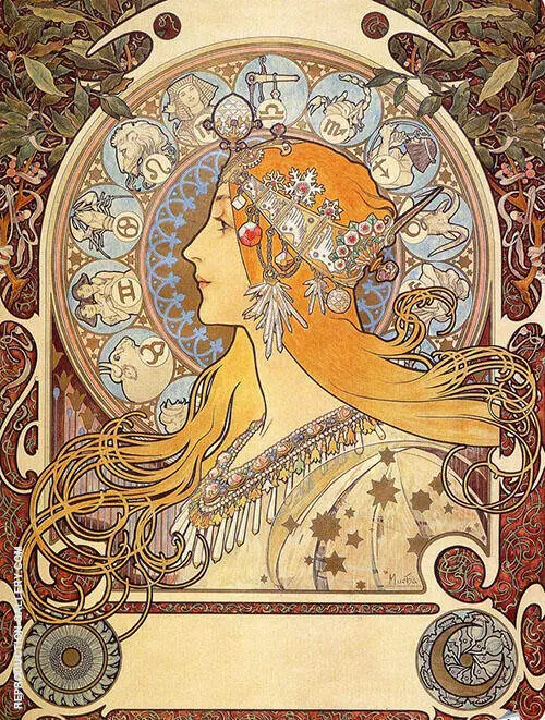 Zodiac 1896 By Alphonse Mucha