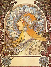 Zodiac 1896 By Alphonse Mucha