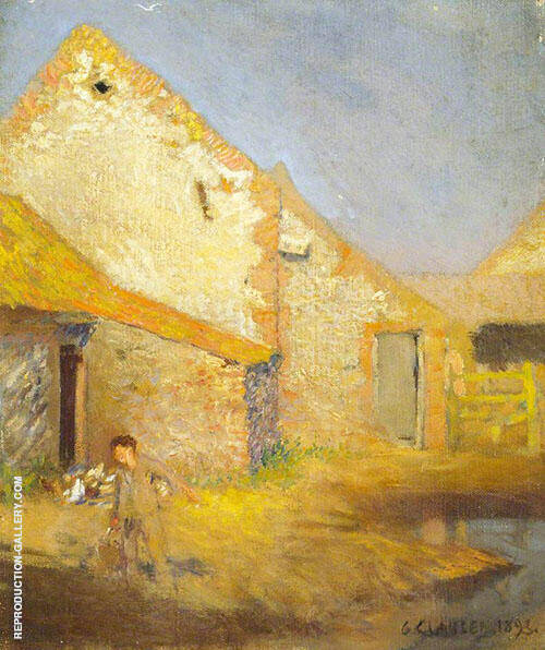 A Farmyard 1893 by Sir George Clausen | Oil Painting Reproduction