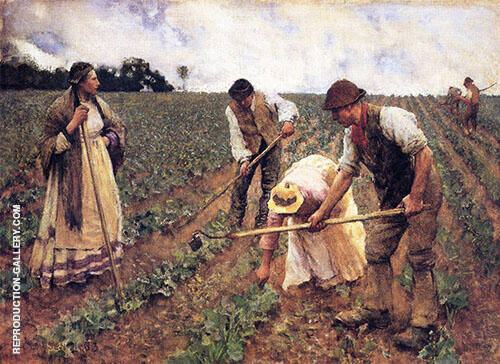 A Field Gang 1883 by Sir George Clausen | Oil Painting Reproduction