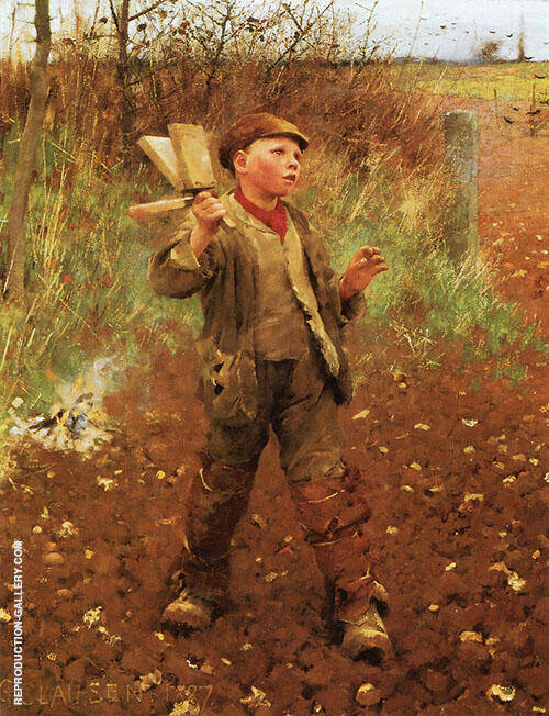 Birdscaring 1887 by Sir George Clausen | Oil Painting Reproduction