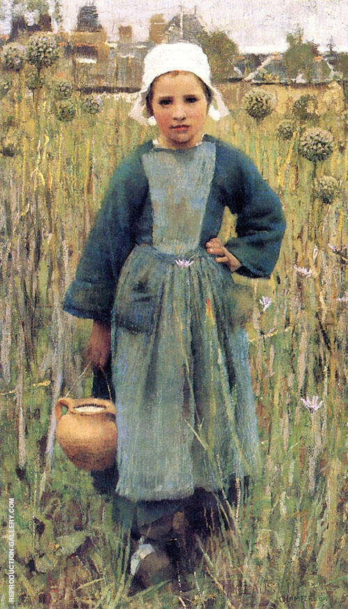 Breton Girl Carrying a Jar 1882 | Oil Painting Reproduction