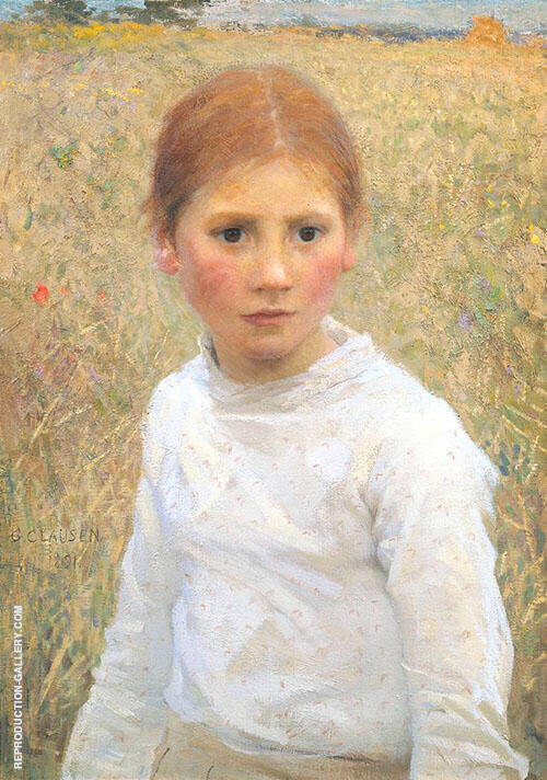 Brown Eyes 1891 by Sir George Clausen | Oil Painting Reproduction