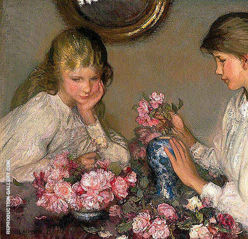 Children and Roses 1899 by Sir George Clausen | Oil Painting Reproduction