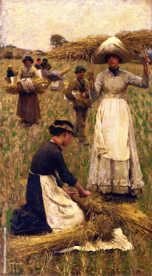Gleaners 1882 by Sir George Clausen | Oil Painting Reproduction