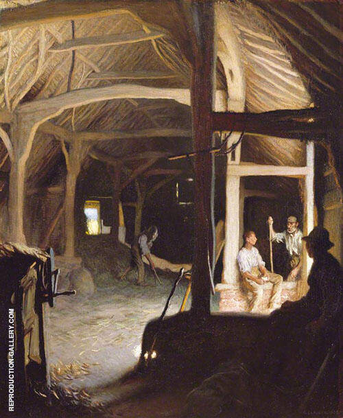 Interior of an Old Barn 1908 | Oil Painting Reproduction