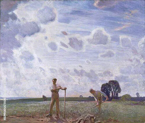 In The Fields in June 1914 By Sir George Clausen
