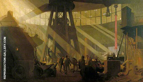In The Gun Factory at Woolwich Arsenal 1918 By Sir George Clausen