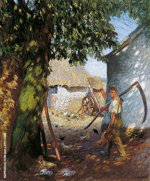 The Farmyard 1908 by Sir George Clausen | Oil Painting Reproduction