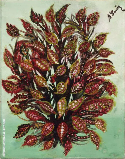 Pomegranate on a Green Background By Seraphine Louis