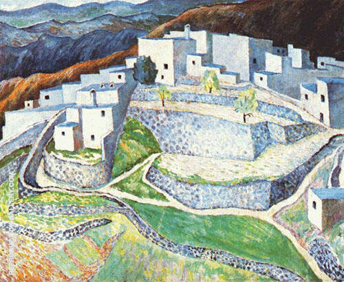 Mountain Town in Audalusia by Dora Carrington | Oil Painting Reproduction