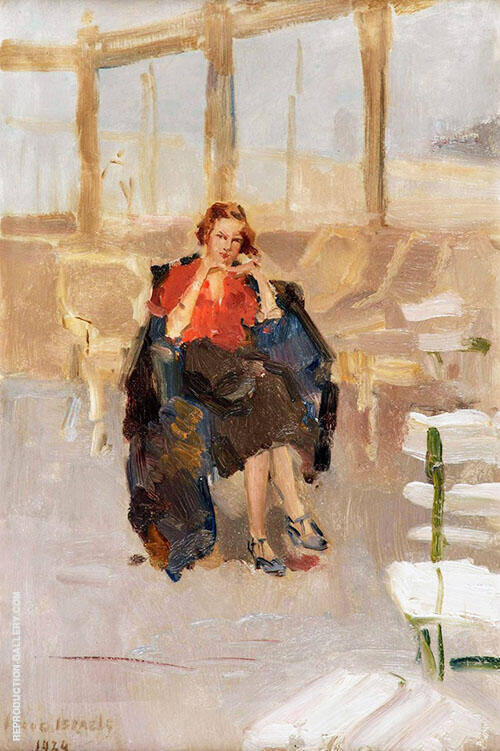 Elegant Lady on the Pier by Isaac Israels | Oil Painting Reproduction