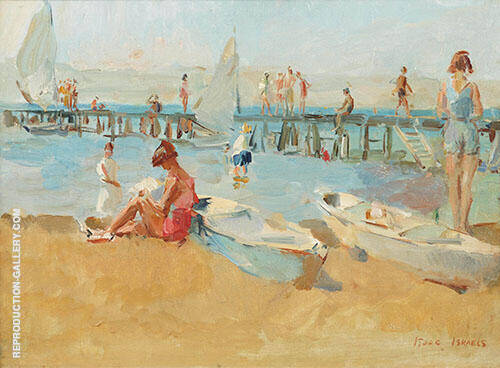 Figures on the Beach of Viareggio | Oil Painting Reproduction