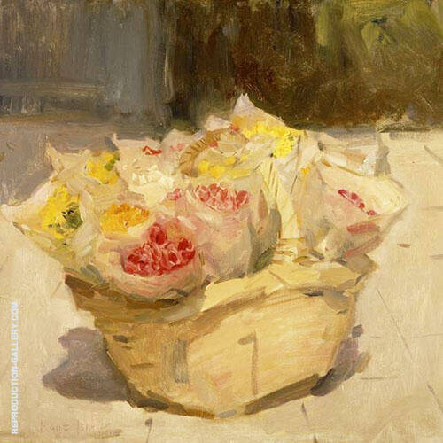 Flowers in a Basket by Isaac Israels | Oil Painting Reproduction