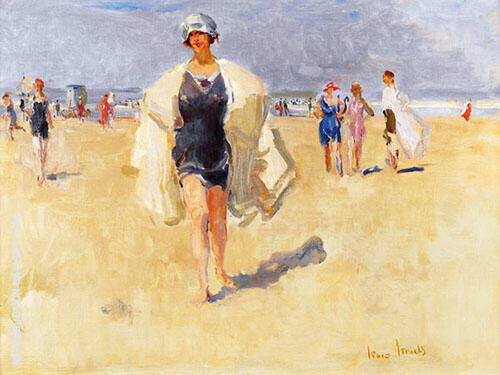 Lady on a the Beach at Varieggio | Oil Painting Reproduction