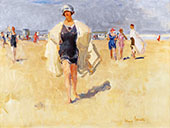 Lady on a the Beach at Varieggio By Isaac Israels
