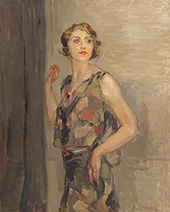 Portrait of Woman Standing By Isaac Israels