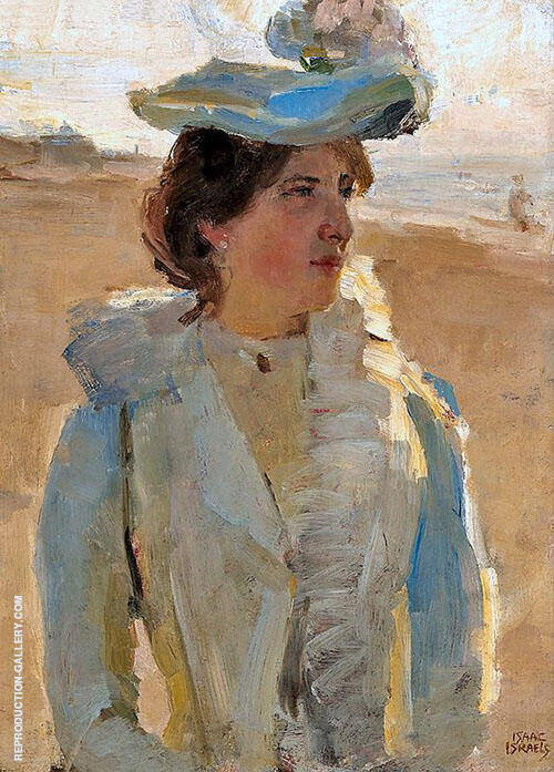 Portrait of a Lady on the Beach at Scheveningen | Oil Painting Reproduction