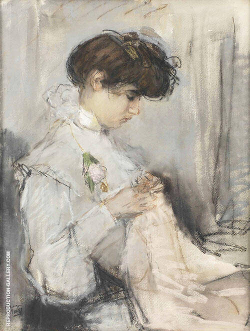 The Young Seamstress by Isaac Israels | Oil Painting Reproduction