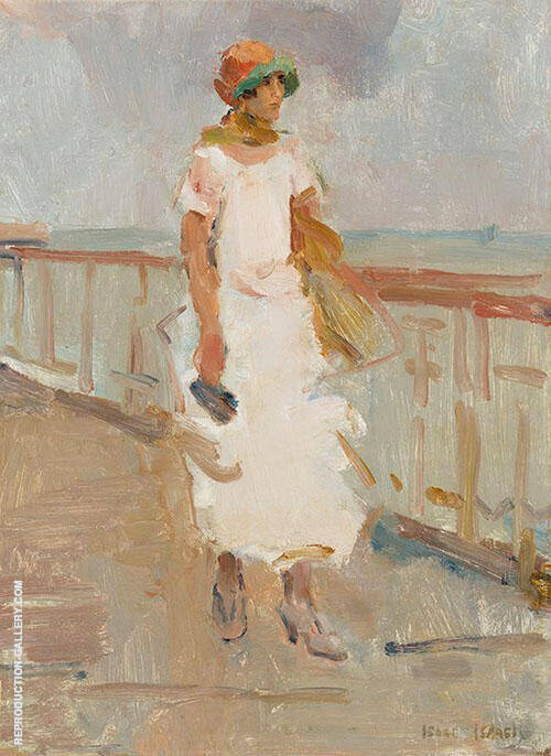 Lady Walking on Scheveningen Pier | Oil Painting Reproduction