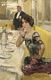 At Table at the Restaurant Le Perroquet By Isaac Israels